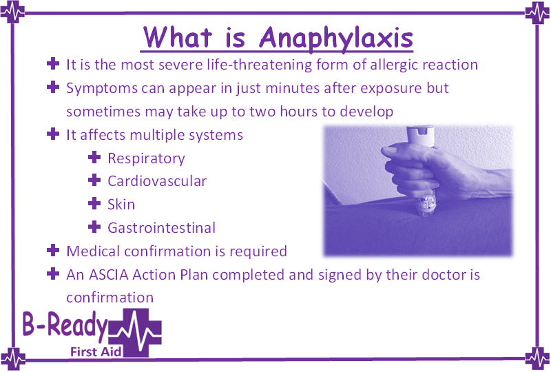 What is anaphylaxis first aid management