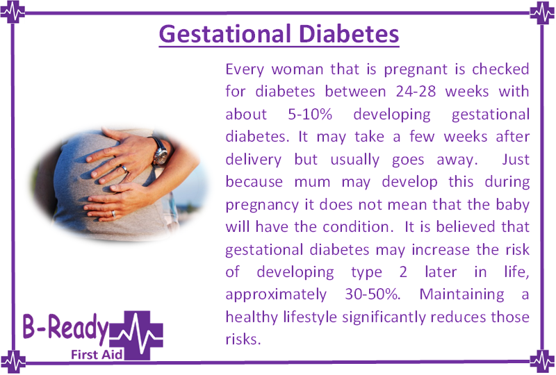 B-Ready First Aid info about Gestational Diabetes