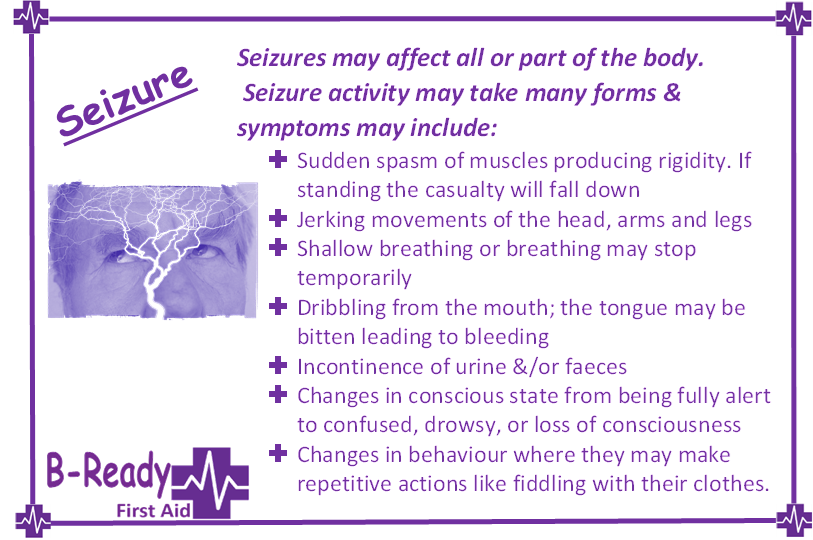 Seizure signs for first aiders awareness