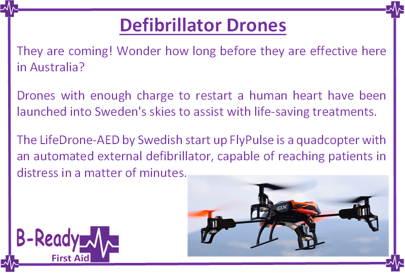 B-Ready First Aid info about AED Drones