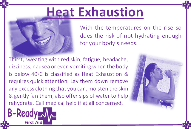 B-Ready First Aid info about Heat Exhaustion